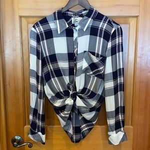 Cosmic Blue Love Plaid Button down shirt